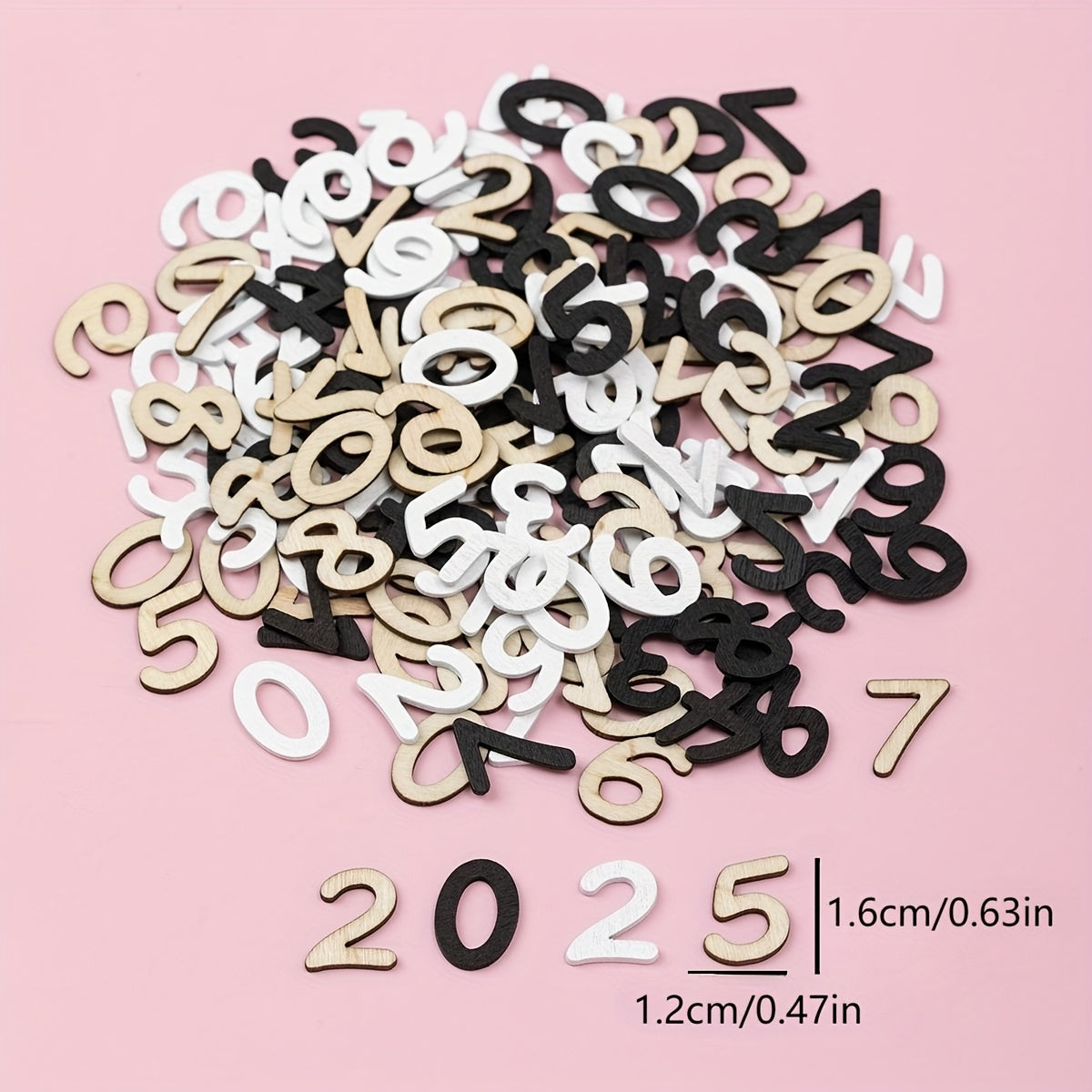 200pcs 15mm Wooden Letter and Number Shapes for DIY Craft Natural Wood Pieces