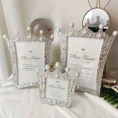 Gorgeous Faux Pearl Photo Frame for Home Decor with Inner Paper
