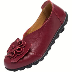 Women's Flower Flat Shoes Soft Sole Slip On Casual Non Slip Flats