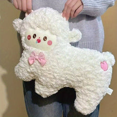 15.75" Fluffy Lamb Plush Toy with Pastel Accents