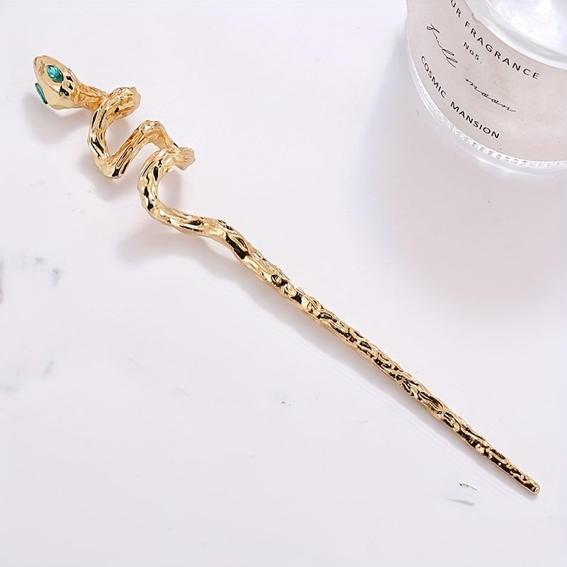 Snake Shaped Hair Stick Alloy Hair Stick Punk Hair Pin Women Girls Hair Pin