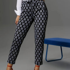  Dot Print High Rise Trousers
