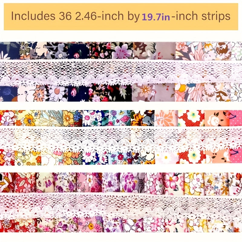 36pcs 6 2 55in 19 7in Jelly Roll Strips Fabric Patchwork Needlework