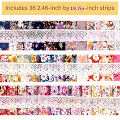 36pcs 6 2 55in 19 7in Jelly Roll Strips Fabric Patchwork Needlework
