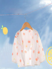 Kid's Hooded Sun Protect Jacket Happy Face Print Coat
