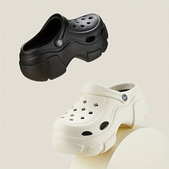 Women's Platform Hollow Out Non-slip Clogs Round Toe Slides Shoes