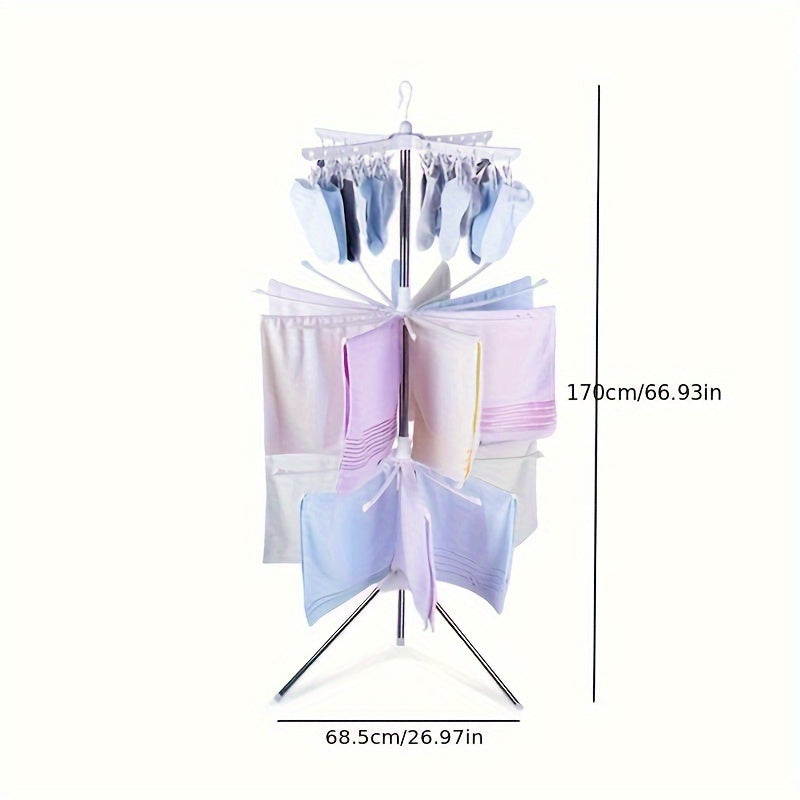 Foldable Clothes Drying Rack Mobile Towel Laundry Stand