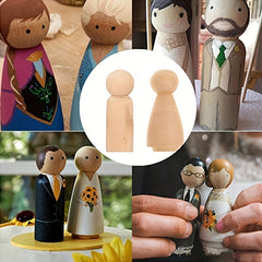 20pcs Unfinished Wooden Peg Dolls Angel DIY Natural Doll Bodies
