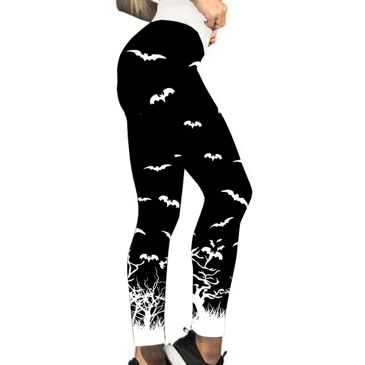 Halloween Print Skinny Leggings High Waist Stretchy Leggings