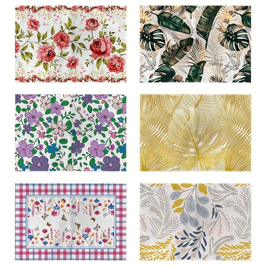 Vintage Bohemian Polyester Placemat Sunflowers Bee Vase Decorative Table Mat