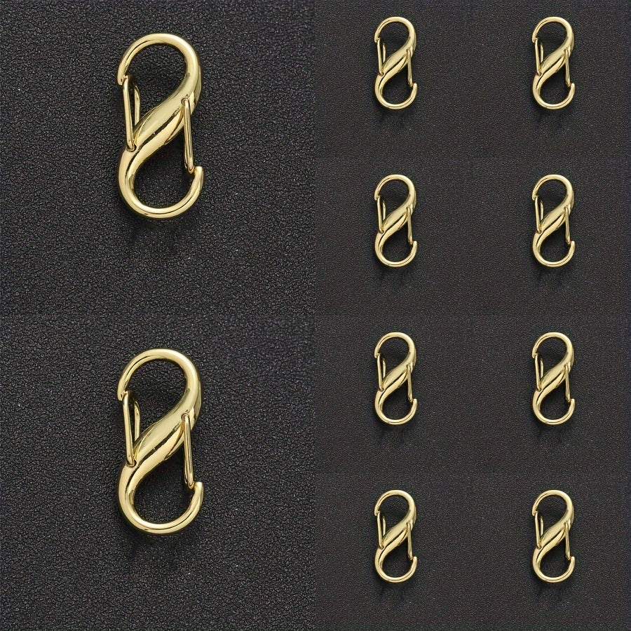 10pcs S Type Spring Fastener Key Chain Mini Buckle Keychain