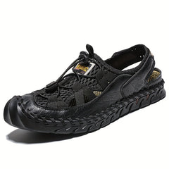 Men's Closed Toe Anti Collision Sandals Stitched Non Slip Beach Shoes