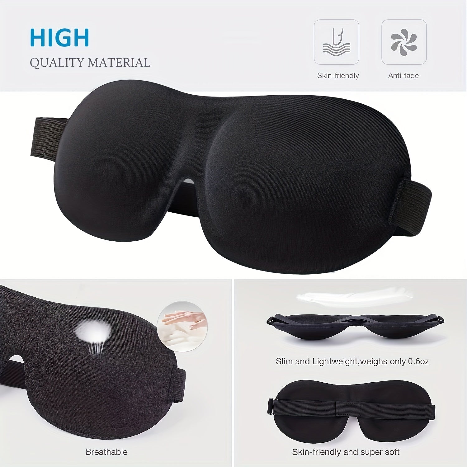 Lightweight 3D Eye Mask for Restful Sleep and Comfort
