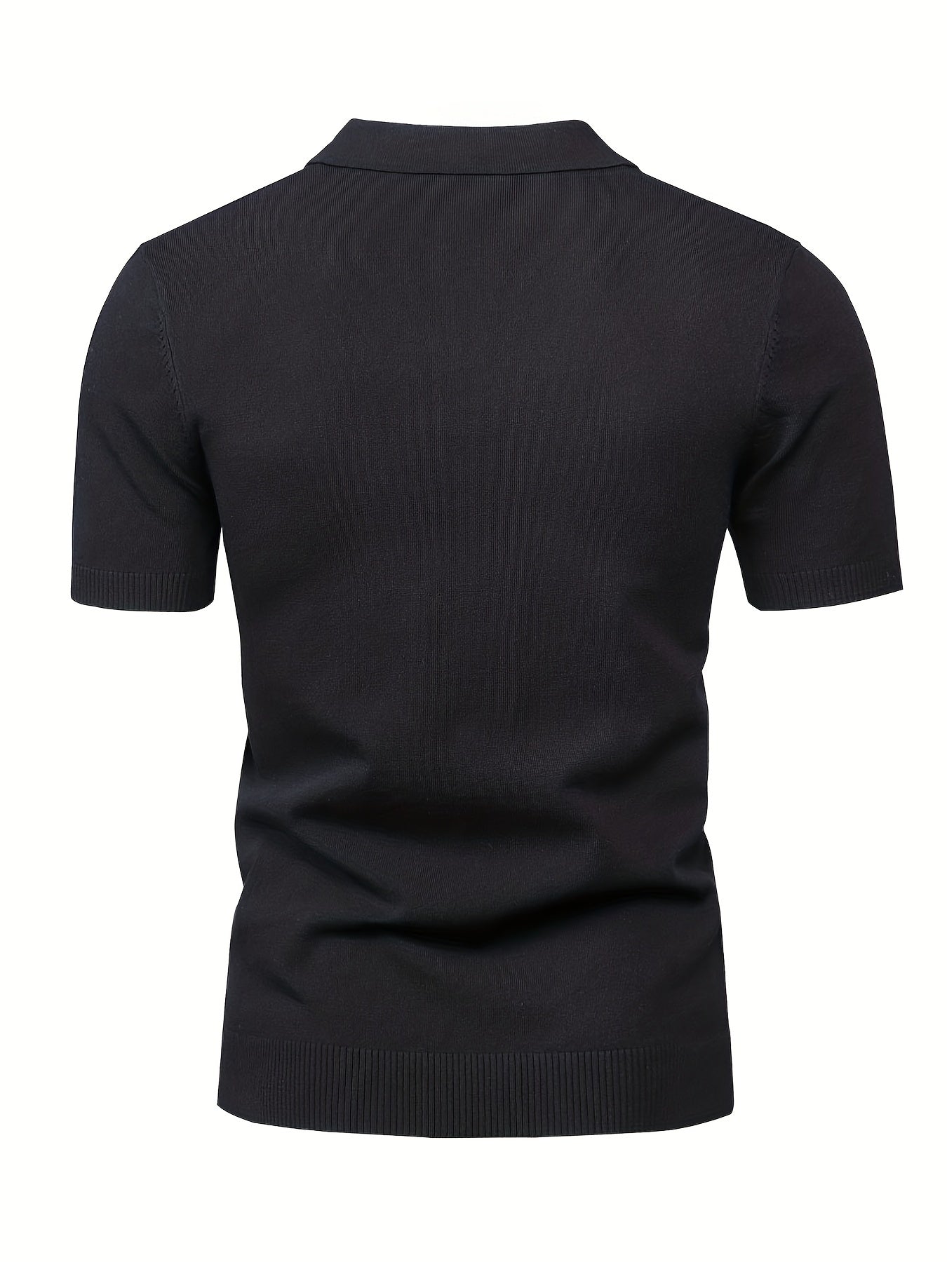 Men's High Stretch Button Up Lapel Polo Shirt