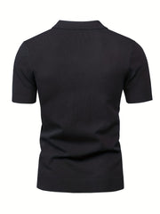 Men's High Stretch Button Up Lapel Polo Shirt