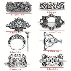 Viking Celtic Style Barrette Hair Pin Silver Irish Knot Jewelry Barrette