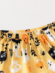 Skull Print Halloween Pajama Set Women's Sleepwear