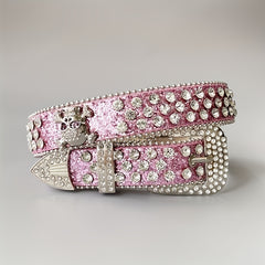 Pink Rhinestone Belt Y2K Cowgirl Jeans Belts For Women