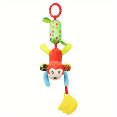 Baby Stroller Pendant Plush Soothing Toy Chime Teether Animal Wind