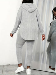  Ribbed Hoodie & Leggings Lounge Set