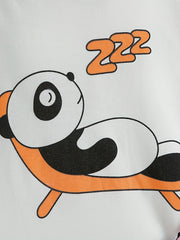 2pcs Panda Pattern Kid's Pajamas Long Sleeve & Pants Set