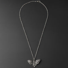 Skull Moth Pendant Necklace Punk Style Jewelry Men