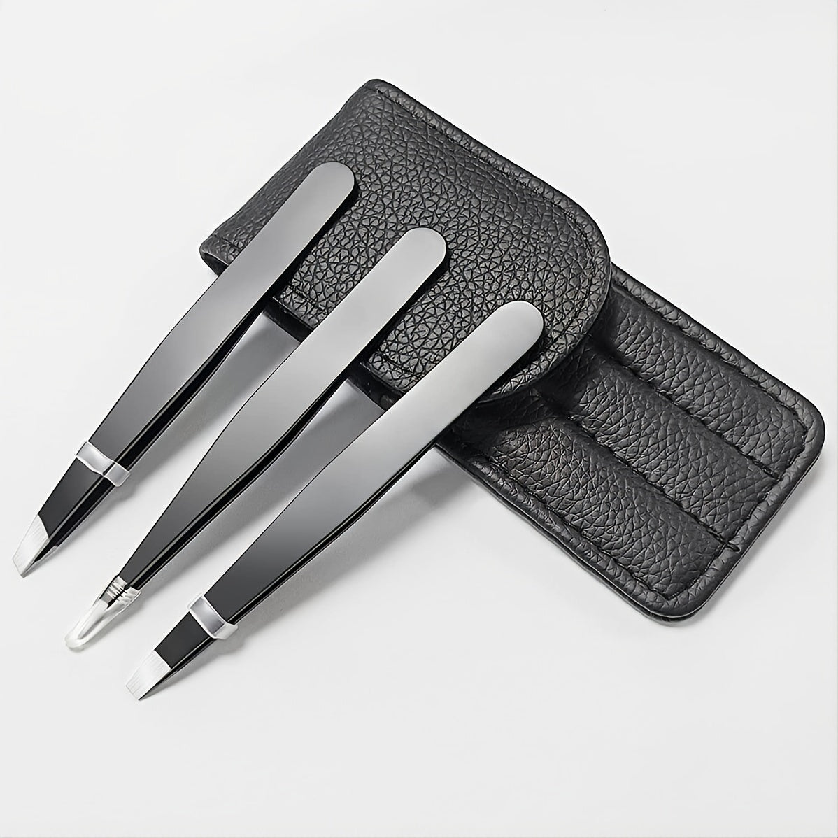 3pcs Stainless Steel Eyebrow Tweezers Set for Hair Removal