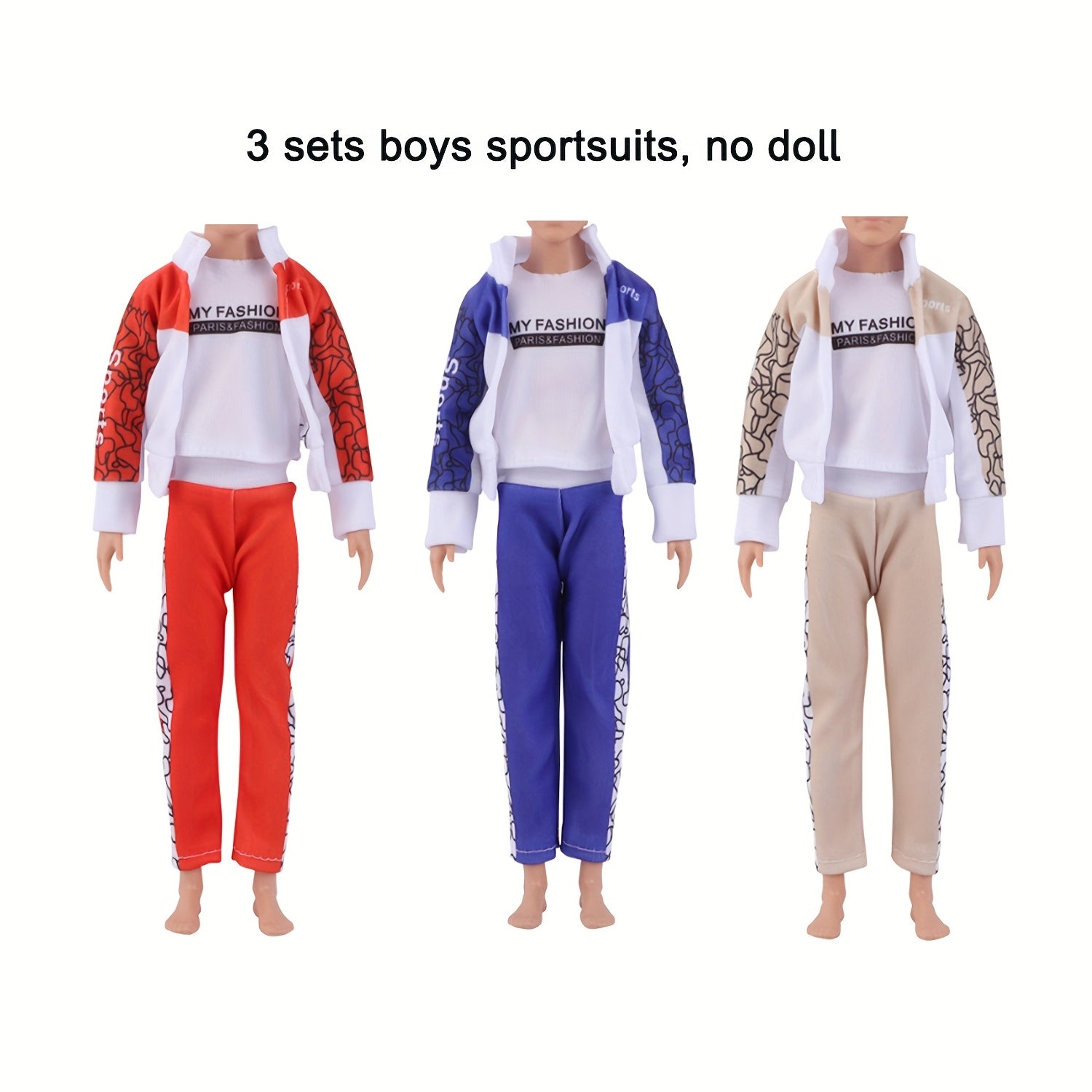 6-Piece Doll Sports Outfits Set for Youngsters - Variety of Styles