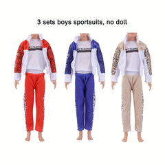 6-Piece Doll Sports Outfits Set for Youngsters - Variety of Styles