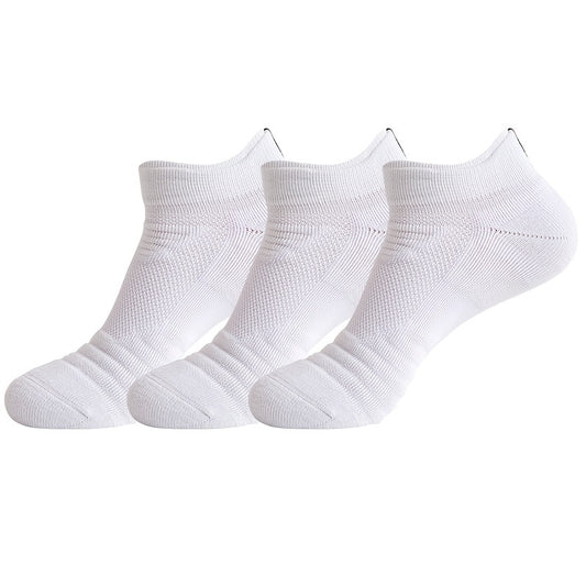 3 Pairs Men's Cushion Sport Ankle Socks - Breathable Sweat Absorbing