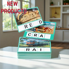 Magnetic Puzzle Game Box with 26 Letters & Vocabulary Cards