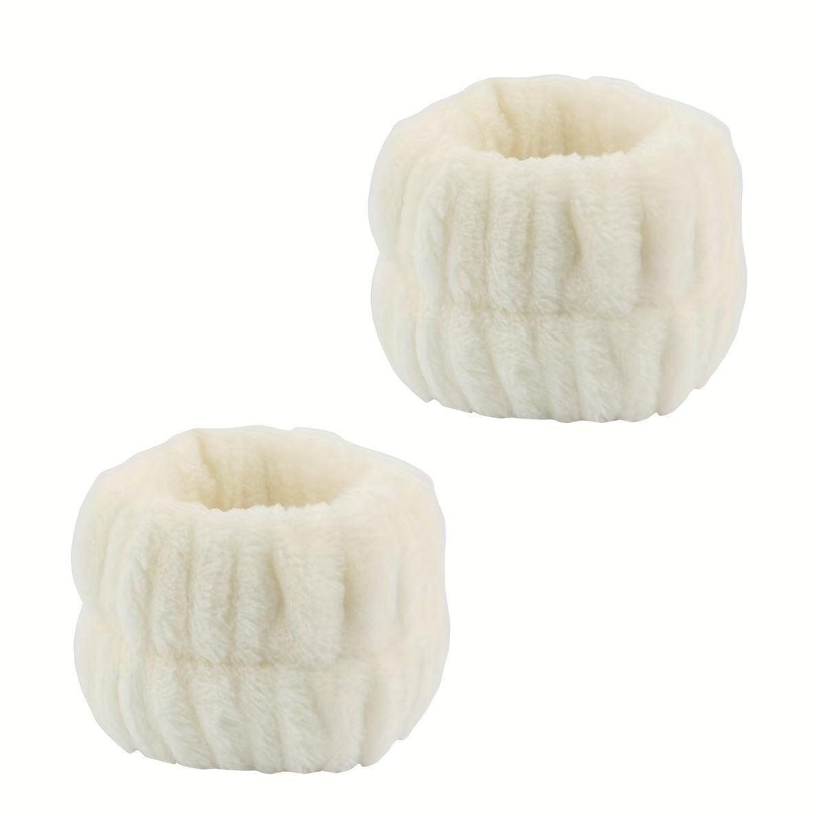3pcs Plush Hairband Wristband Set for Face Spa, Make Up, Hair