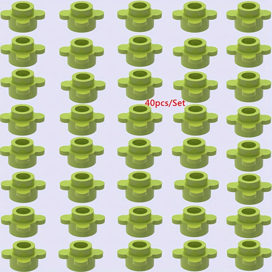 40pcs Mini Building Block Quatrefoil Flower Four Leaves Farm Grass Plant DIY Gar