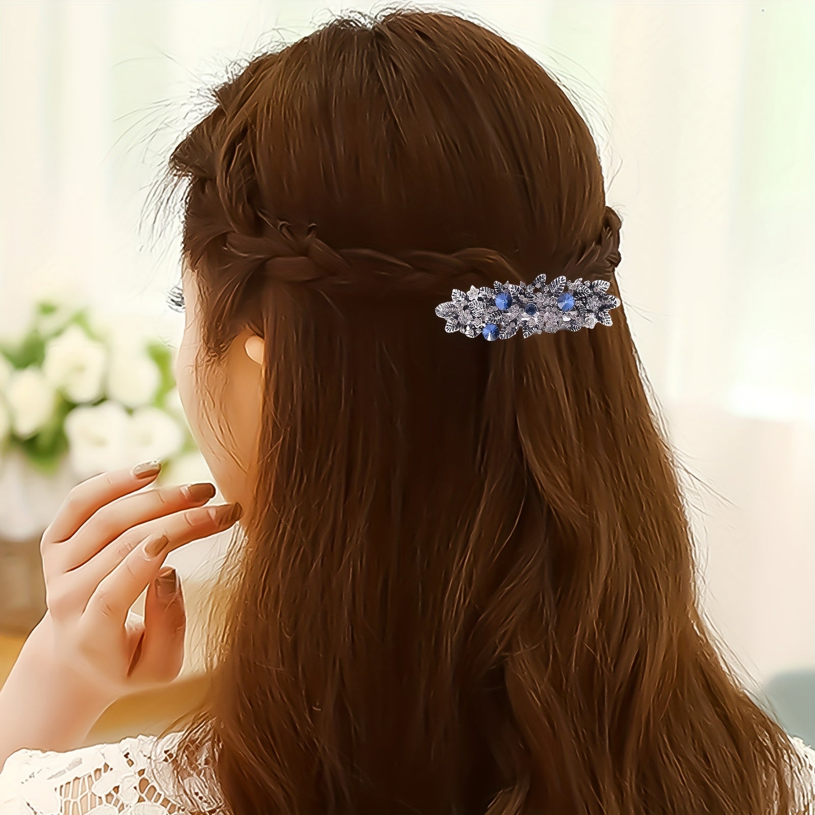 Crystal Rhinestone Hair Clip French Barrette Hair Accessories