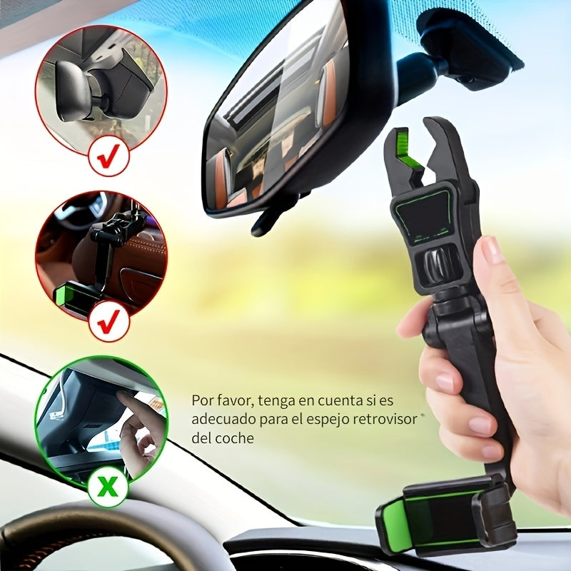 Adjustable Car Rearview Mirror Phone Holder