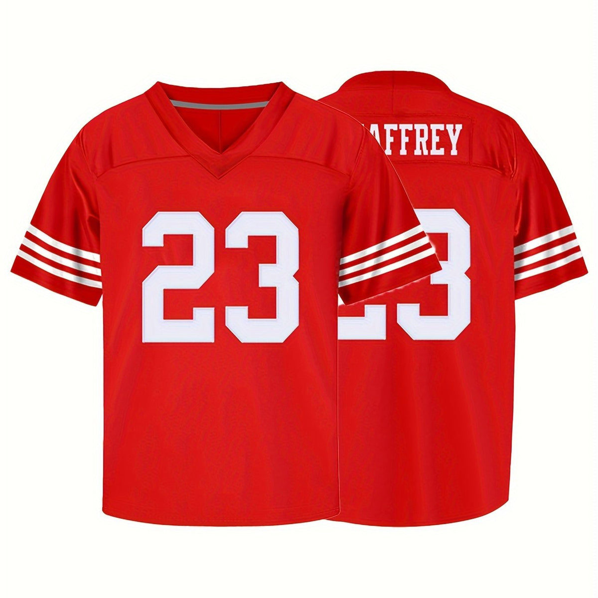 Boys Red 23 Rugby Jersey Breathable Athletic American Football Shirt
