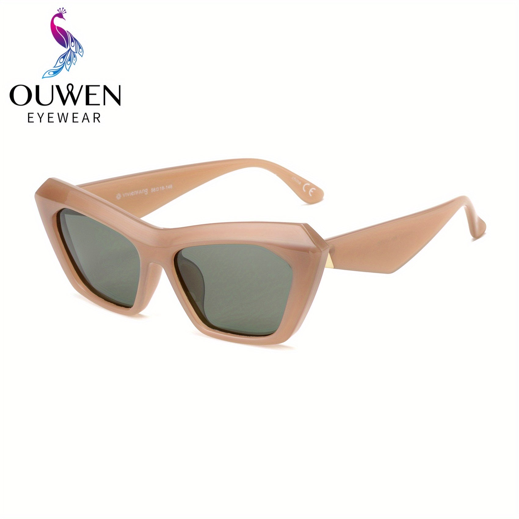 VIVIENFANG Retro Polarized Cat Eye Sunglasses UV Protection 70s Shades