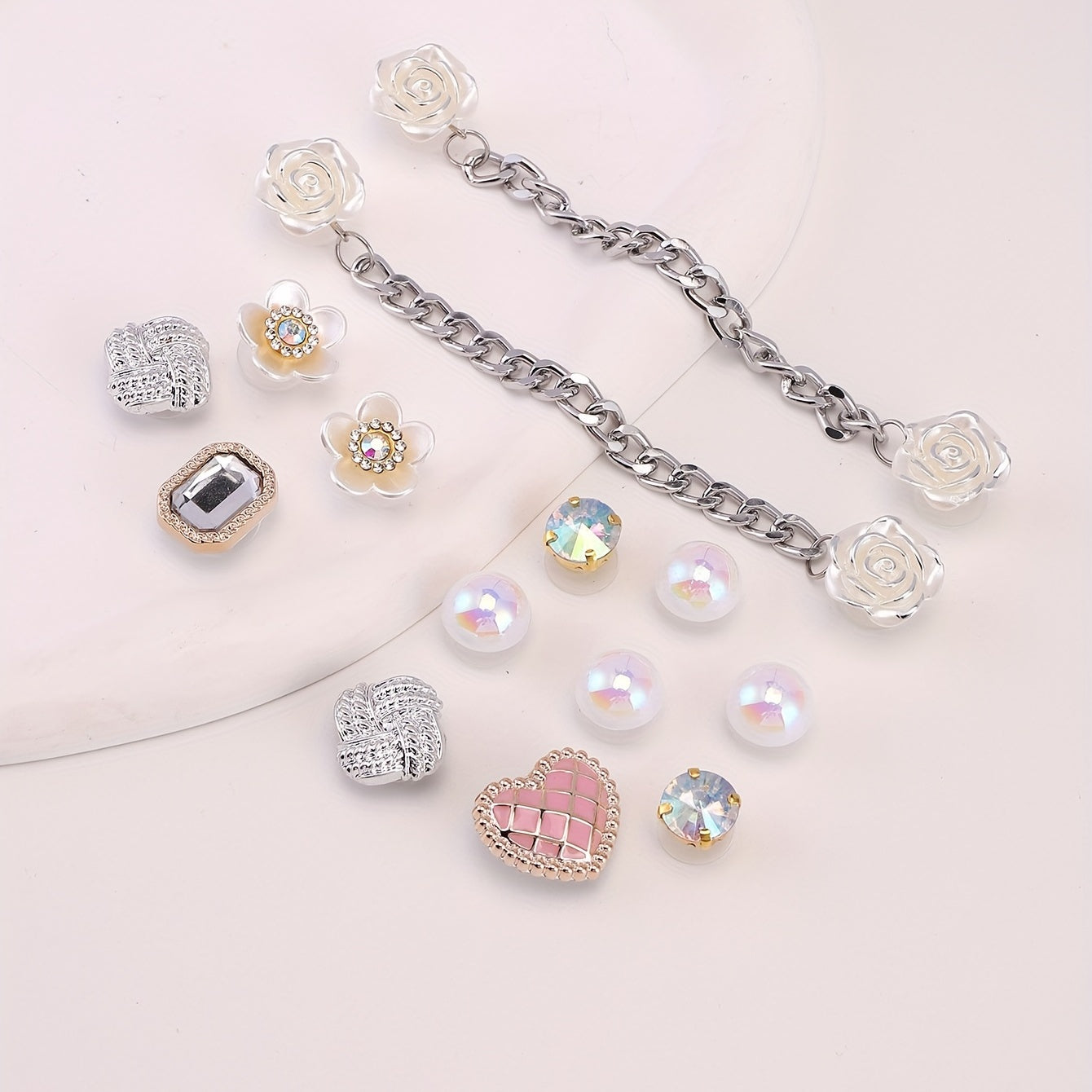 14pcs Street Style Clogs Buckle Punk DIY Shoes Charms Decoration