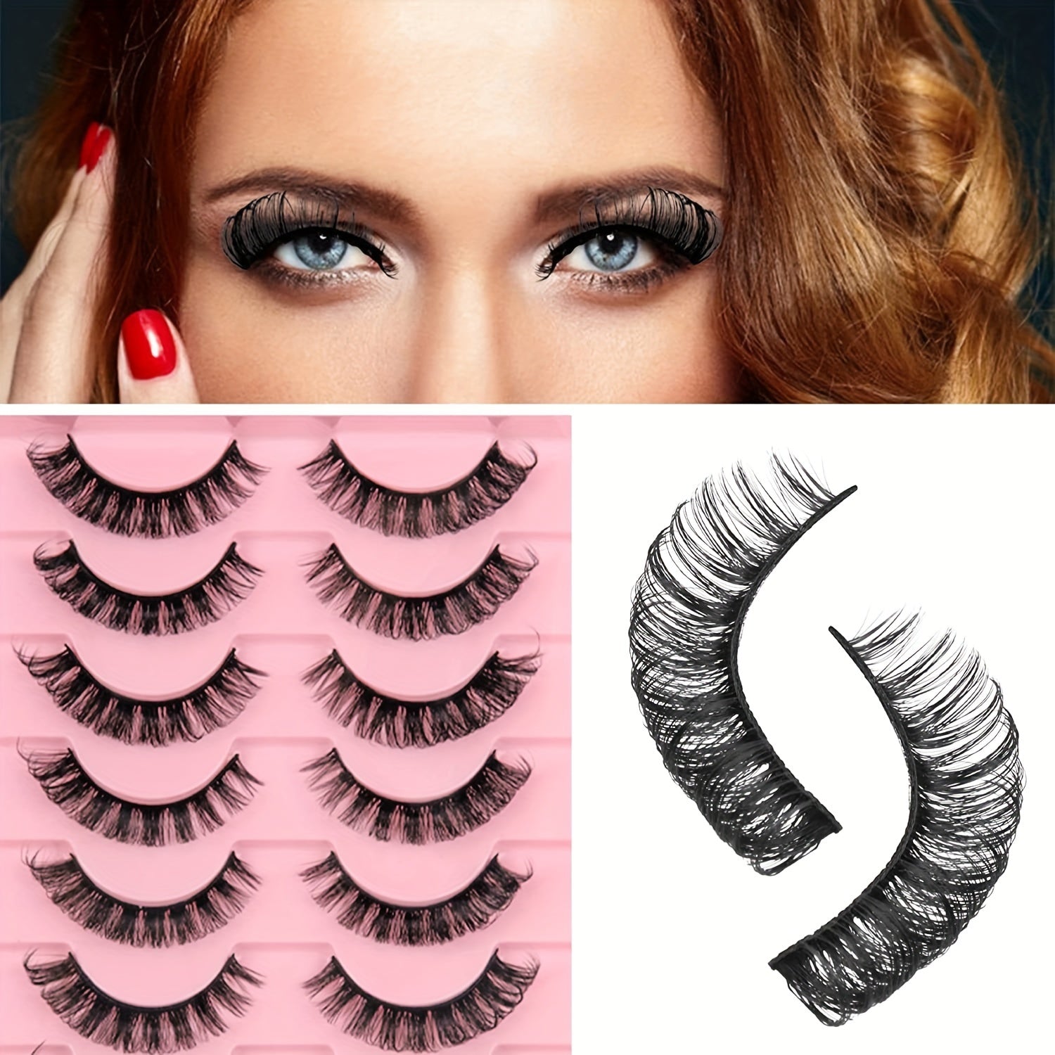 3D False Eyelashes Simulated Thick Curling Lashes Natural Look