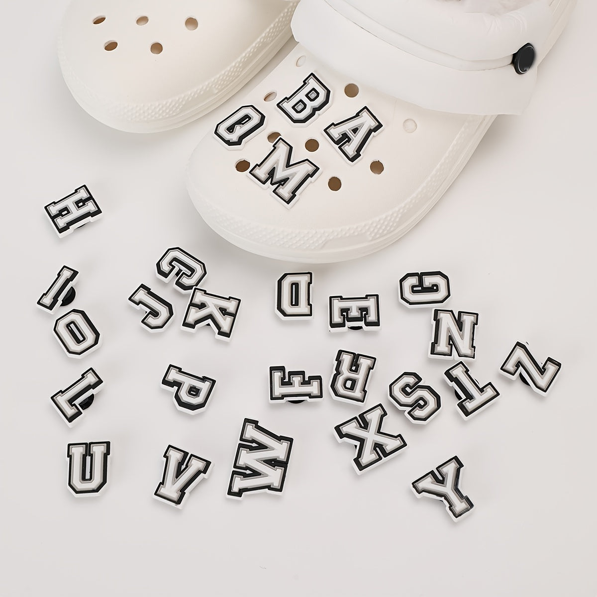 26pcs PVC Letter Charms Shoe Decoration DIY Shoes Pins For Clogs Men Women Teens