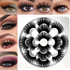 Fluffy 8D Faux Mink Lashes Natural Wispy Curly False Eyelashes