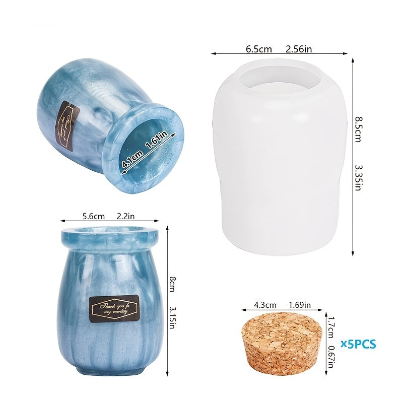 Crystal Resin Drop-In Canister Bottle Silicone Mold DIY Accessories Set