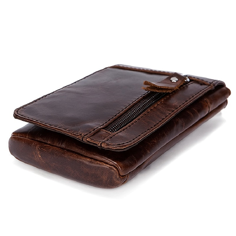 Men's Leather Small Shoulder Bag Messenger Bag Phone Holder Waist Pack