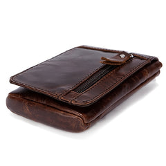 Men's Leather Small Shoulder Bag Messenger Bag Phone Holder Waist Pack