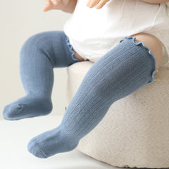 Newborn Baby Winter Knee High Socks Solid Cotton Warm Socks