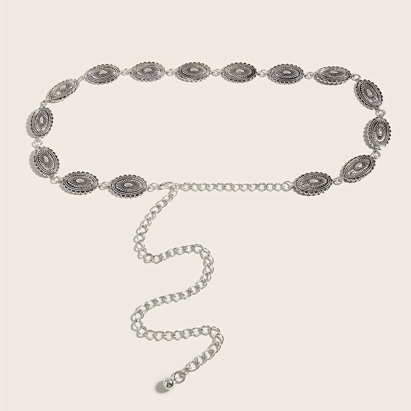 Vintage Metal Chain Belt Dress Girdle For Women
