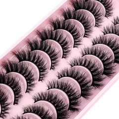 10 Pairs 3D Mink Lashes Cat Eye Curling False Eyelashes
