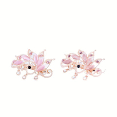 Peacock Rhinestone Hair Clip French Barrette Bun Maker Accessory
