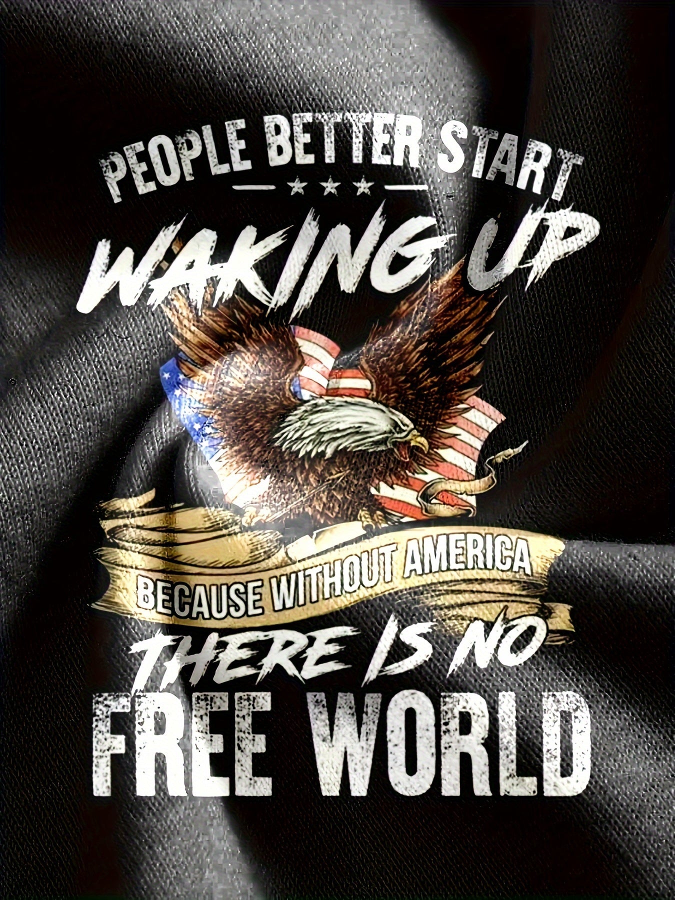 Eagle Pattern Print Men's Short Sleeve Tee Graphic Shirt