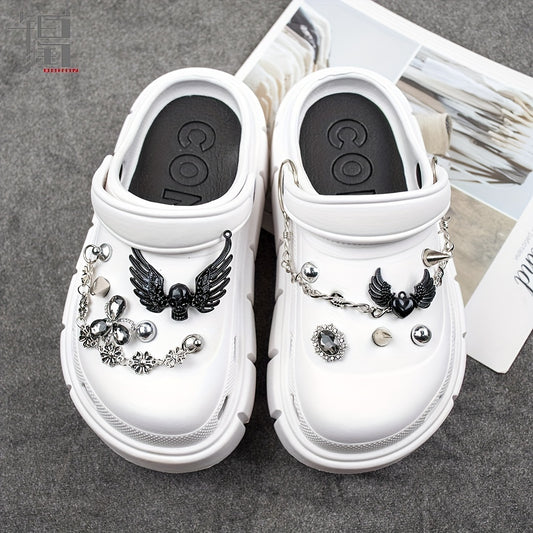 Metal Skull & Wings Shoe Charms for Clogs DIY Accessories